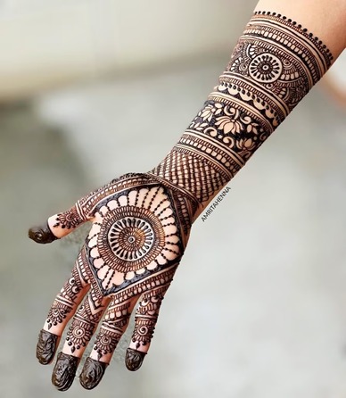 Elegant Full Hand Mehndi Design